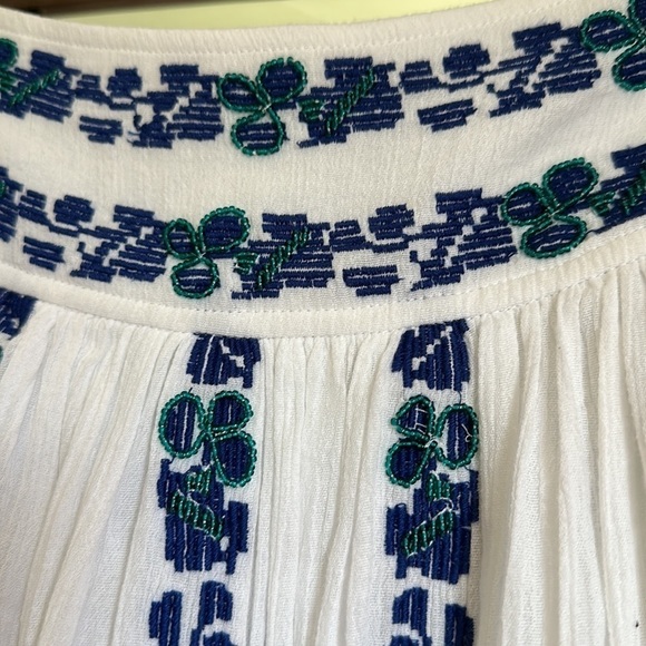 Tory Burch Alexandria Cotton Embroidered Beaded Flowy Summer Skirt - Picture 6 of 11